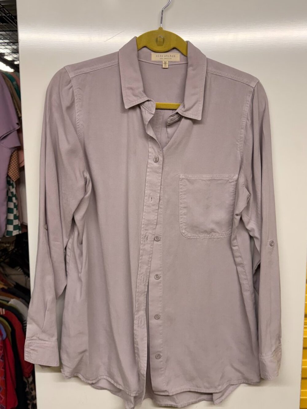 Side Stitch Los Angeles Relaxed Button Down Shirt - Lilac / Lavender - Size XS